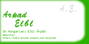 arpad elbl business card